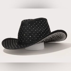 Black & Blue Studded Cowboy Hat